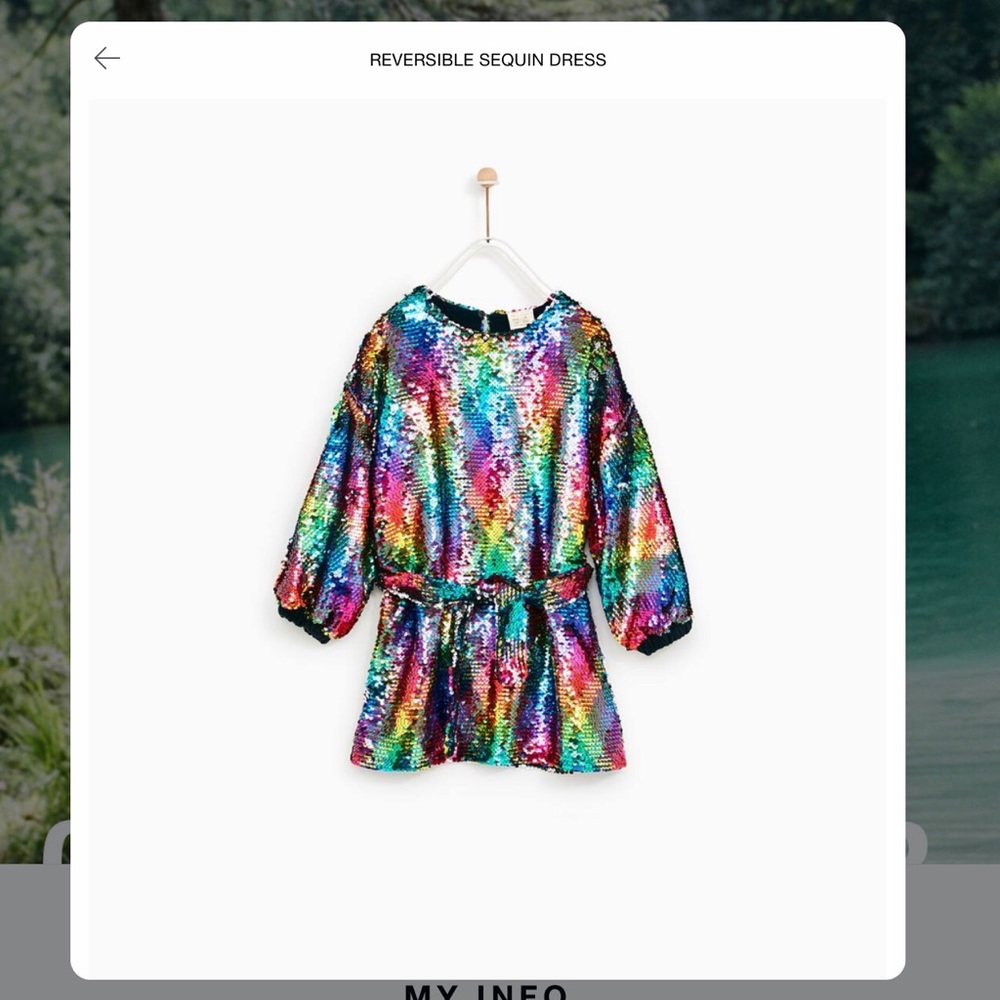 🌈 ZARA Reversible Rainbow Sequin Dress RARE NWT